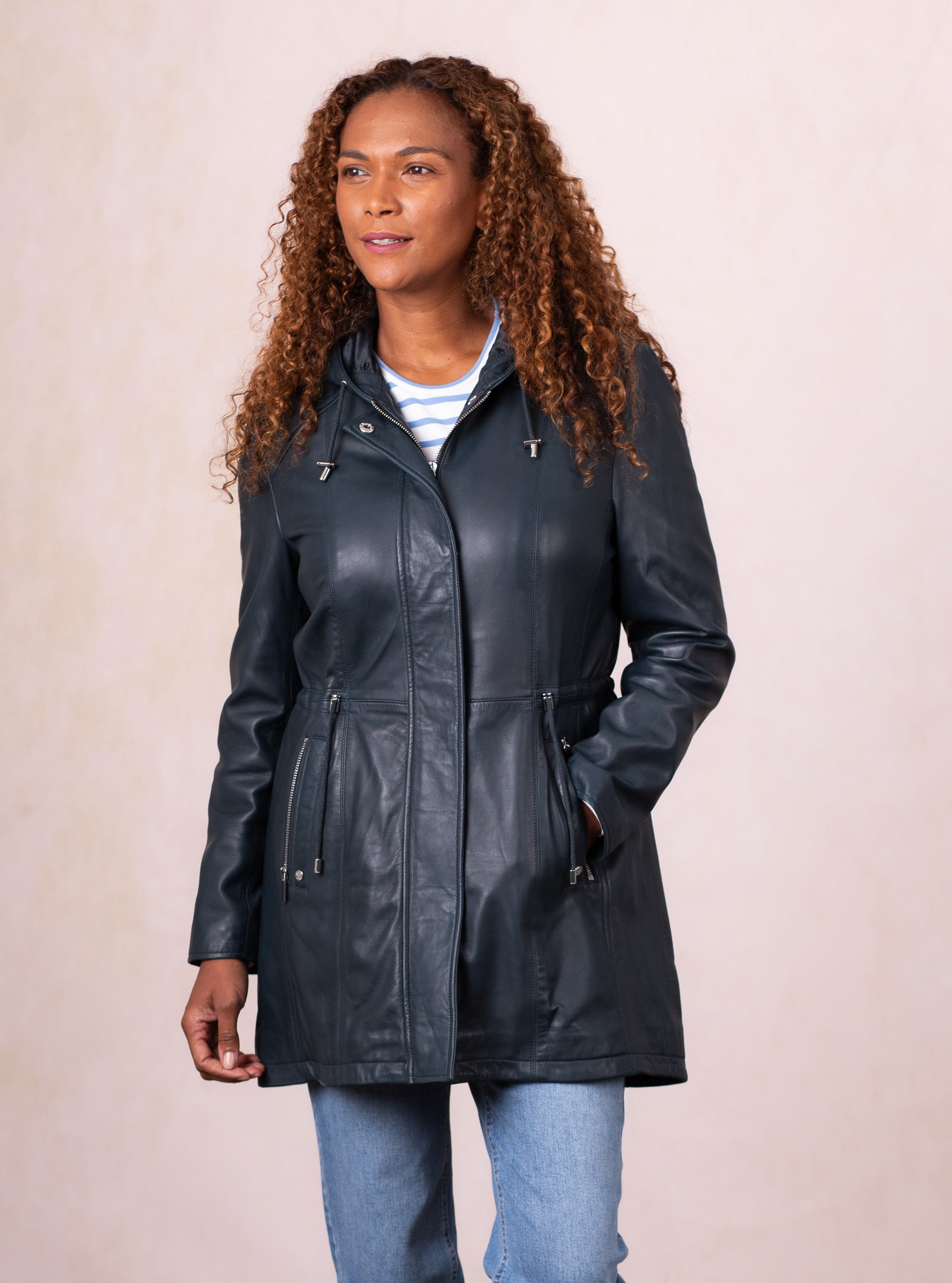 Ambleside Hooded Leather Coat | Lakeland Leather